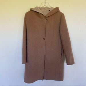 Uniqlo Beige Tan Double Faced Wool Blend Coat | XS